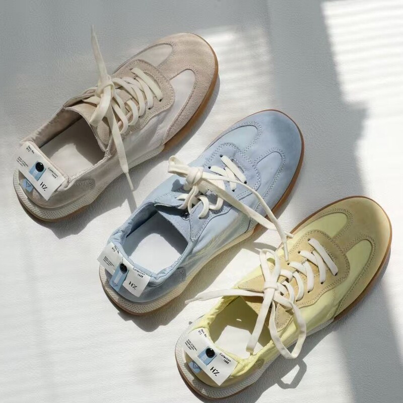 Soft Candy-Colored 2026 Spring and Autumn Casual Sneakers with Hidden Height Increase, Round-Toe, Color-Blocked, Lace-Up Women's Shoes Soft Candy-Colored 2026 Spring and Autumn Casual Sneakers with Hidden Height Increase, Round-Toe, Color-Blocked, Lace-Up Women's Shoes