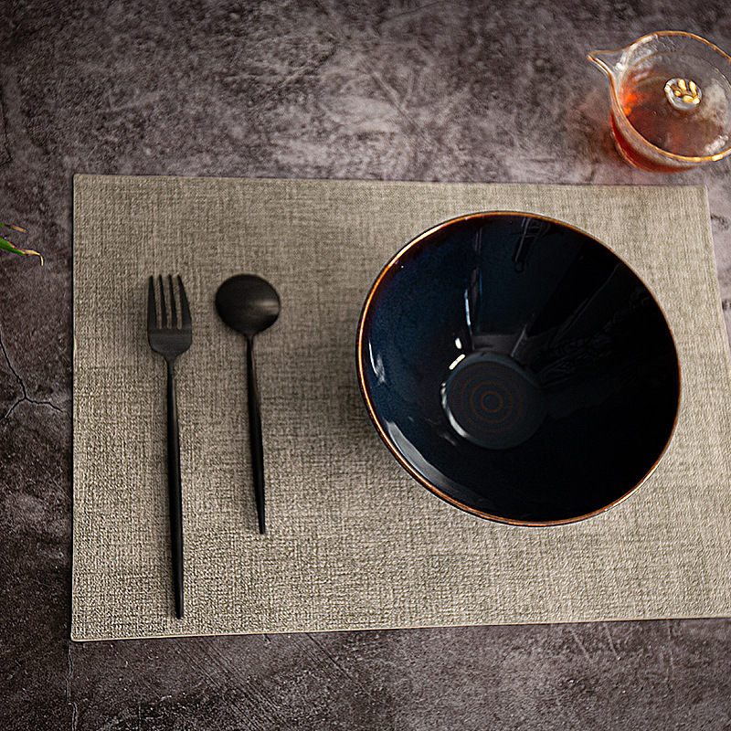 De cuero de estilo japonés mantel estera de mesa estera del cuenco hogar Nordic mantel occidental mantel estera de la placa de montaña estera de aislamiento de aceite