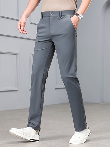 Men's Slim Fit Stretch Casual Pants with Multiple Pockets