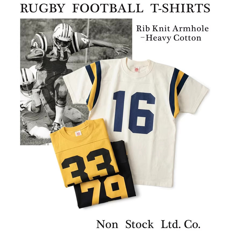 Non Stock Men's Rugby Rugby Sports Short Sleeve T-Shirt American Retro Heavyweight Crew Neck Short Tee Non Stock Men's Rugby Rugby Sports Short Sleeve T-Shirt American Retro Heavyweight Crew Neck Short Tee