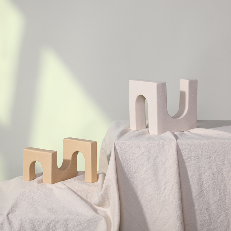 Nórdico moderno geométrico esmerilado de cerámica decoración creativa modelo habitación decoración suave pasillo TV gabinete decoración del hogar