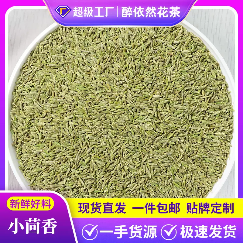 厂家批发甘肃小茴香籽500g茴香粉增香大料卤味香料烧烤调料包正品