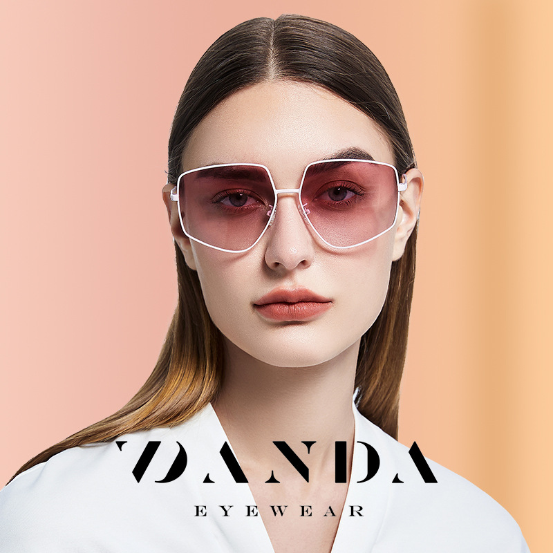 Nuevas gafas de sol de moda de mujer de gran marco gafas de sol lisas LS317 transmisión en vivo recomendar metal gafas de sol polarizadas de todo fósforo