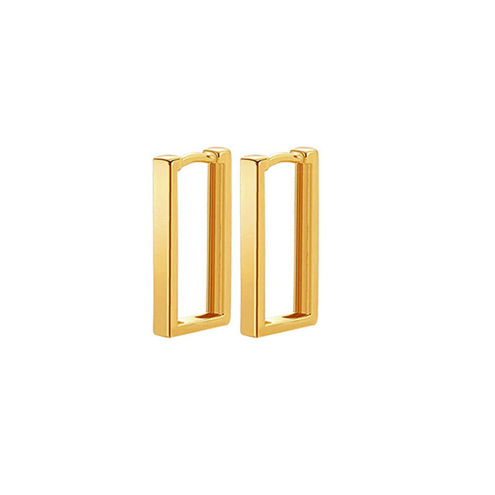 Retro Solid Color Alloy Geometric Square Hoop Earrings Wholesale display picture 2