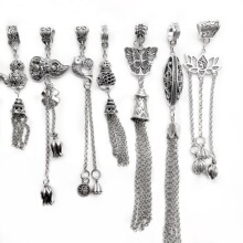 古银流苏穗子提溜跑环挂件 diy手工水晶串珠编织手链项链配件批发