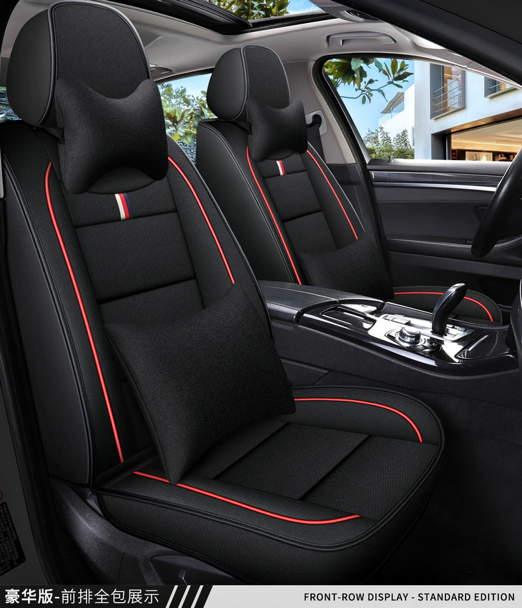 Factory Direct Sales Breathable Linen All-Season Wear-Resistant and Dirt-Resistant Full-Cover Linen Car Seat Cushion and Car Seat Cover