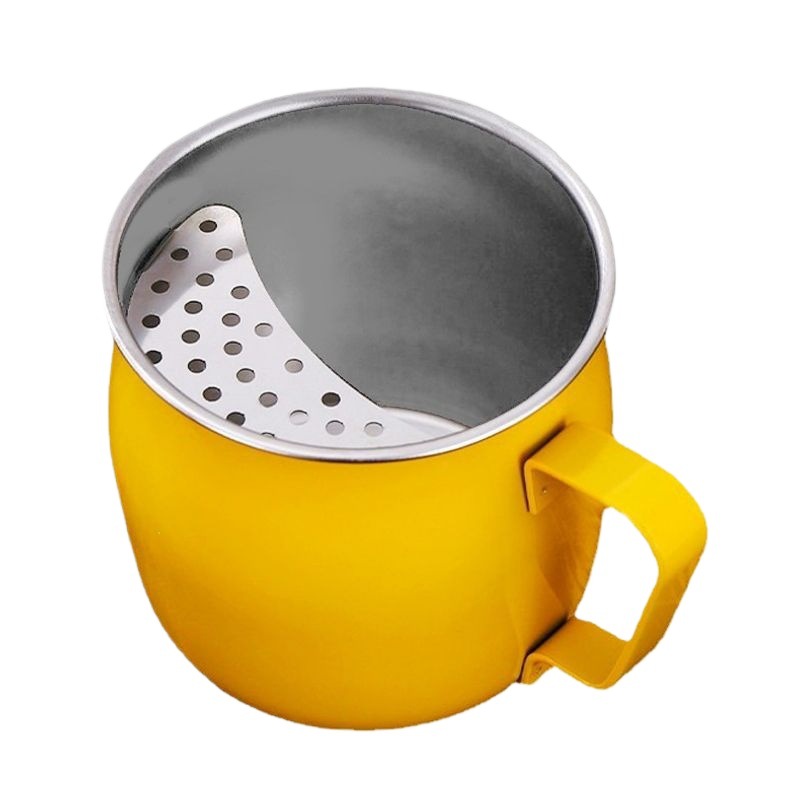 Taza de Acero Inoxidable con Filtro y Asa Resistente a Caídas para Té y Agua Oficina y Hogar