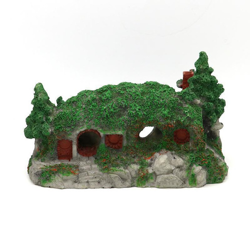 Fish tank landscape decoration aquarium Hobbit creative garden house rock hideout cave turtle hole hideaway