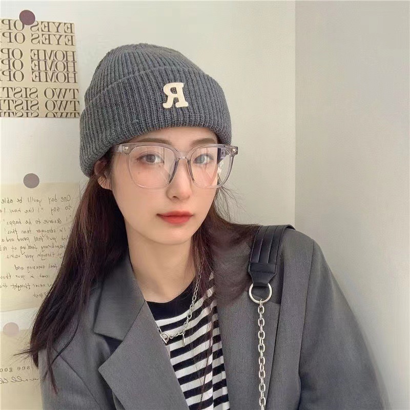 帽子冬天女高颜值圆脸韩版学生洋气百搭防寒保暖显脸小针织毛线帽|undefined