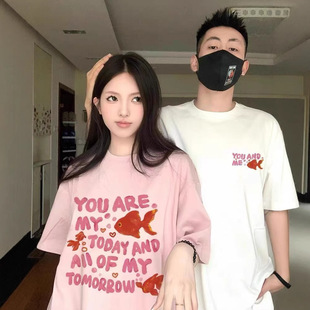 Summer Pure Cotton Short-Sleeved T-Shirt Couple Wear Lazy Style Loose Niche Design Tops for Men and Women Student Trendy Class Uniforms