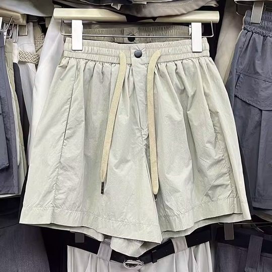 American-Style Quick-Dry Sports Shorts for Women 2025 New High-Waisted Slimming Versatile Loose Casual Straight Wide-Leg Three-Point Shorts