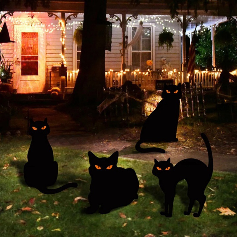 Halloween Cat transfronterizo nuevo gato negro decoración acrílica logotipo de Halloween