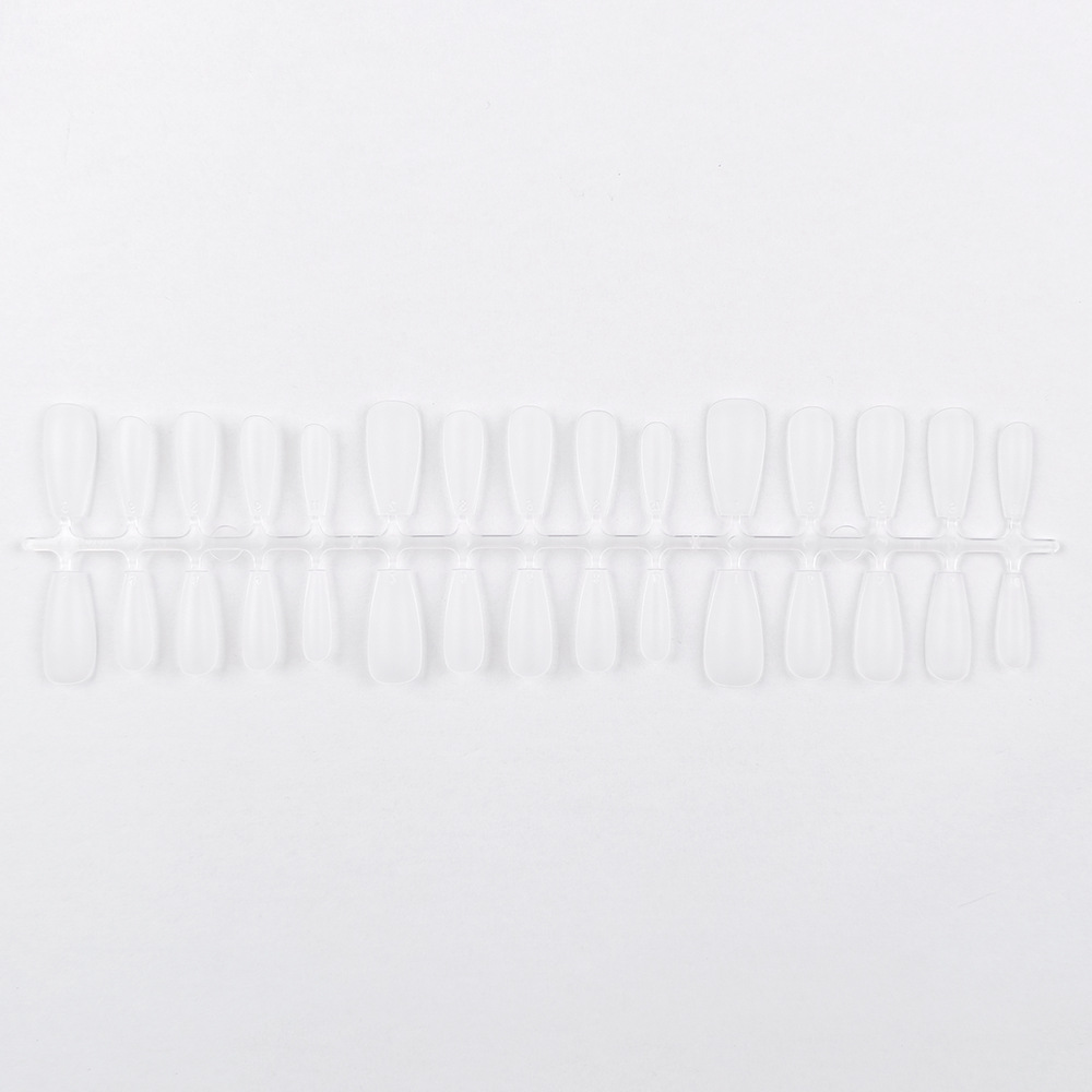30 pegatinas para uñas de diferentes tamaños, pegatinas transparentes prefabricadas en tiras, pegatinas blancas para uñas postizas.