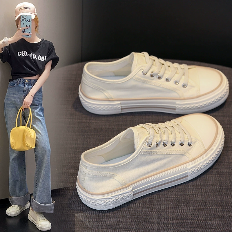 Корейские кеды для женщин, лето 2025, новые универсальные дышащие кроссовки для студентов, повседневная обувь, модные женские кеды 8692