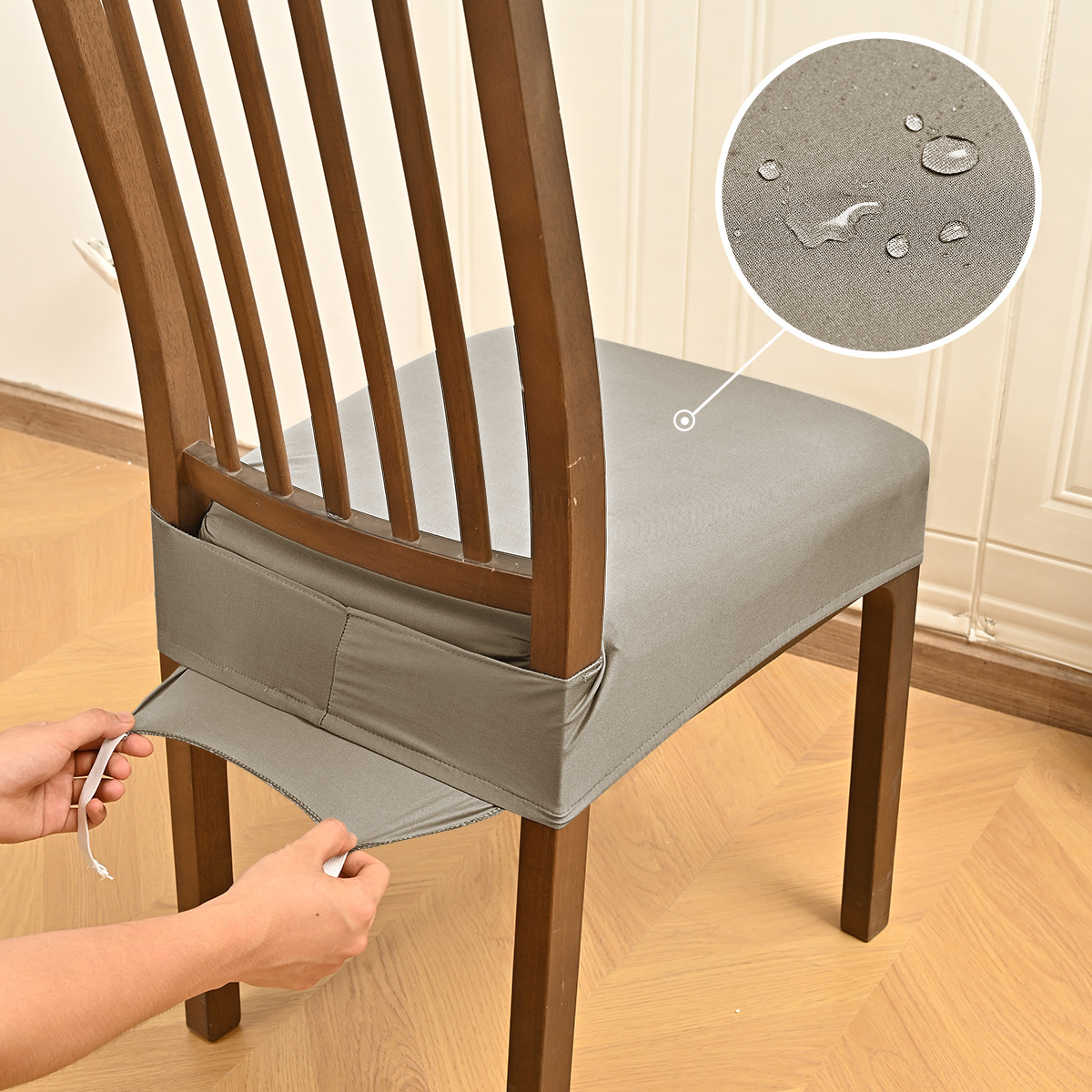 Elástico transfronterizo hilo de leche impermeable doble máscara elástica taburete con lengua de hebilla antideslizante asiento cojín cubierta taburete cubierta al por mayor