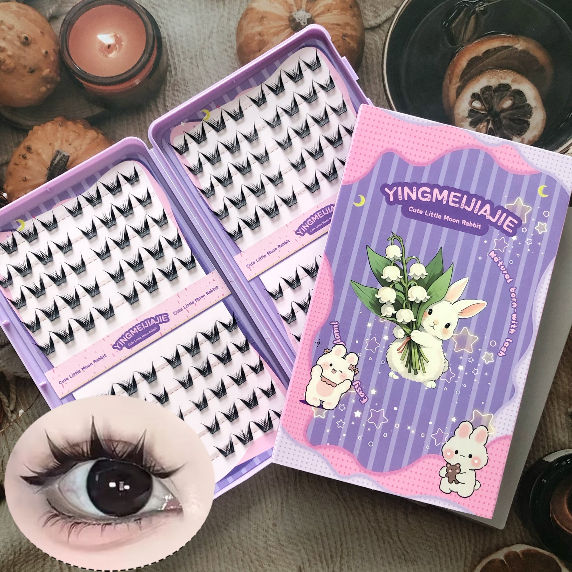 20 filas de paquete de caja de regalo de pestañas falsas transfronterizas, pestañas falsas densas, pestañas falsas sin pegamento.