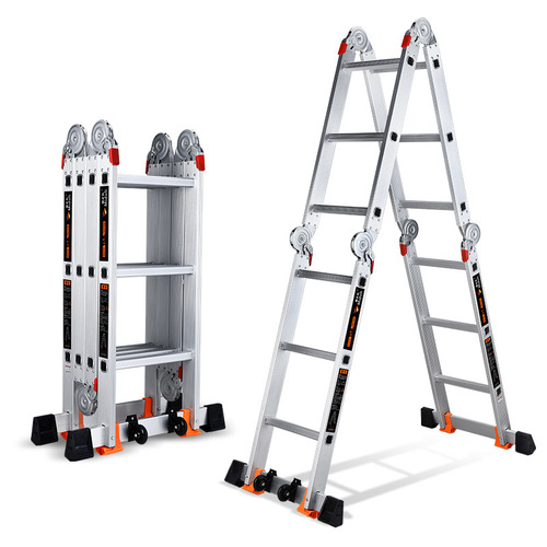 VHM7 wholesale multifunctional household folding ladder engineering ladder ladder lifting telescopic ladder thickened aluminum alloy loft