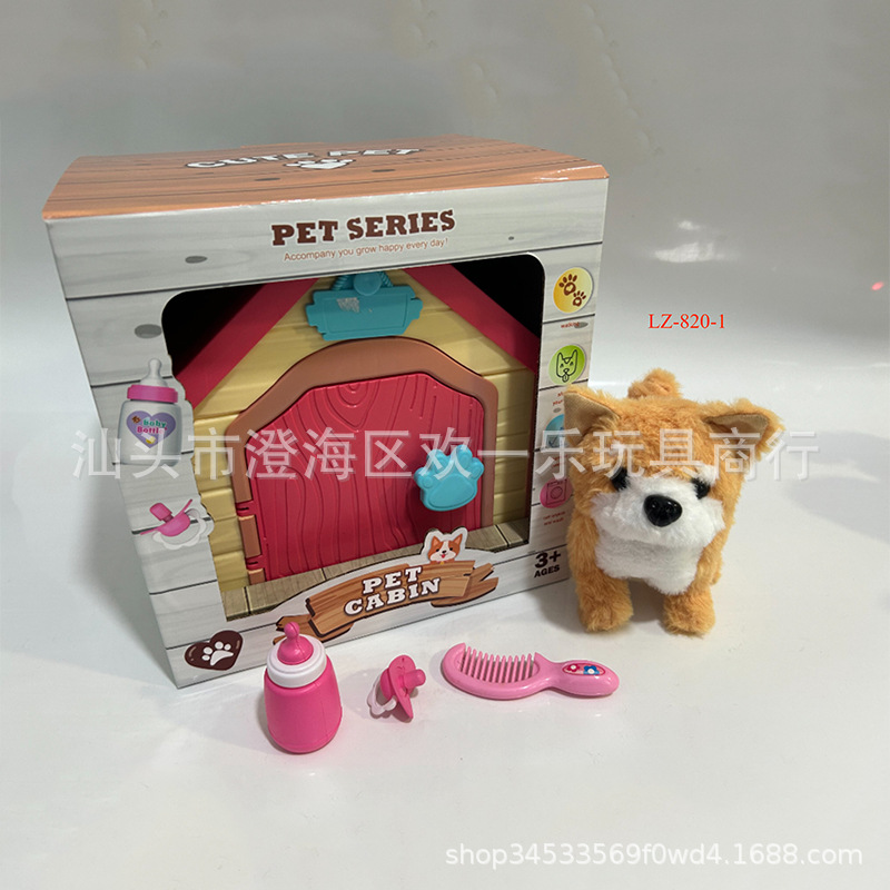 Perro eléctrico de peluche para niños caminar simulación de perros conejos gatitos perros eléctricos perros electrónicos juguetes de casa de mascotas