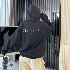 正确版本原标DI家经典款标识logo洗水磨破套头连帽卫衣男女帽衫