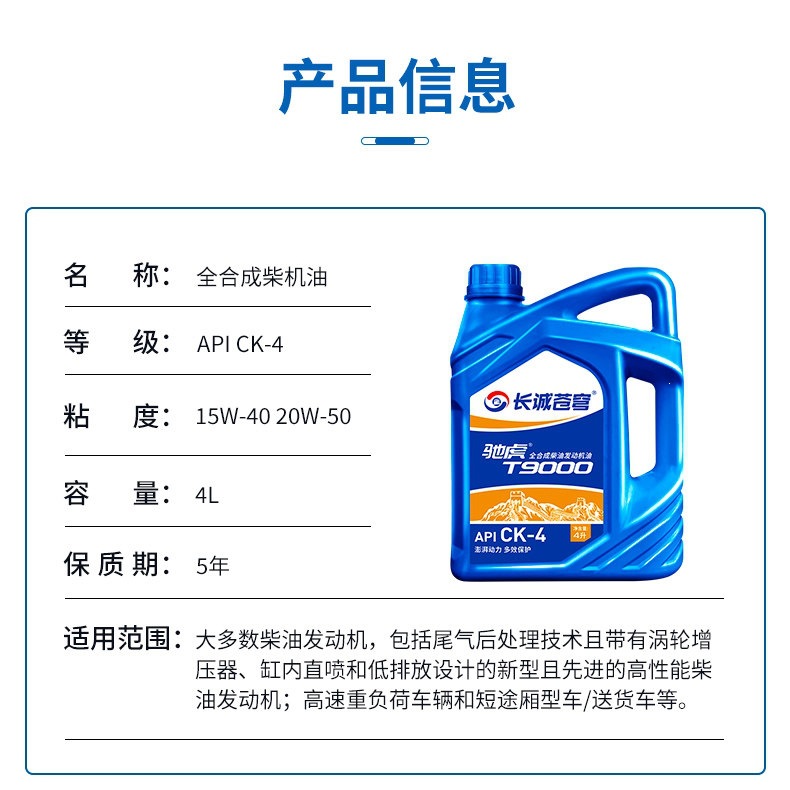 Suitable for fully synthetic diesel engine oil CK-4, genuine 4-liter pack, other 5W40 for agricultural vehicles, 20W50 for truck engines