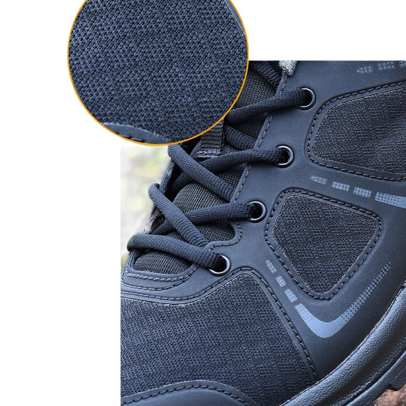 Breathable ultra light wear-resistant black sneakers for summer and…