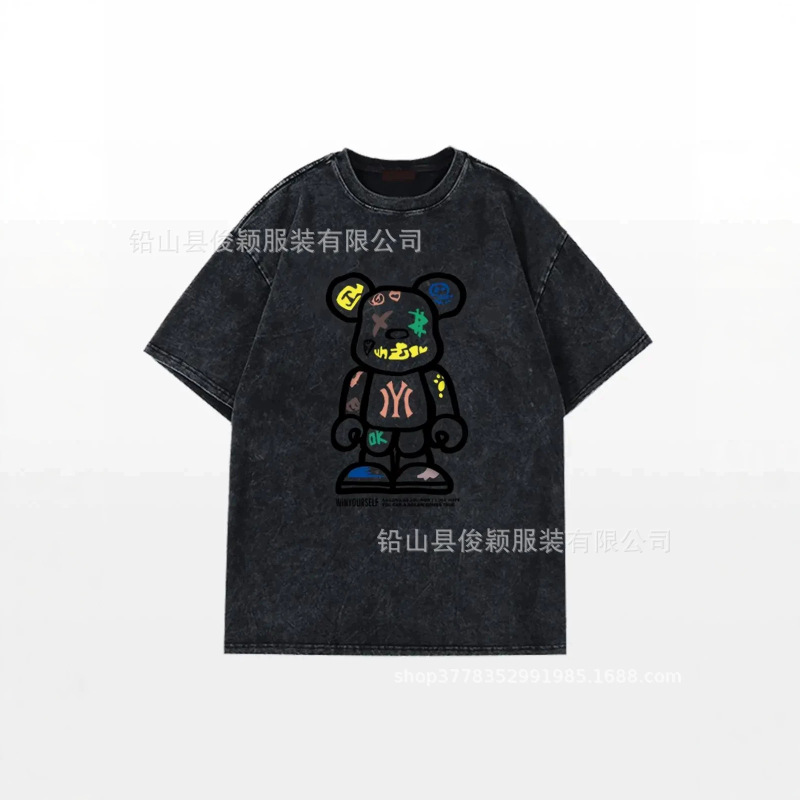 Original Design 100% Cotton Bleached Vintage T-Shirt with Cartoon Girl Print, Fashionable and Cute Cotton for Men and Women Original Design 100% Cotton Bleached Vintage T-Shirt with Cartoon Girl Print, Fashionable and Cute Cotton for Men and Women