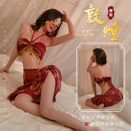 敦煌舞姬异域风情汉服风情趣内衣套装性感抹胸透视肚兜女古风睡衣