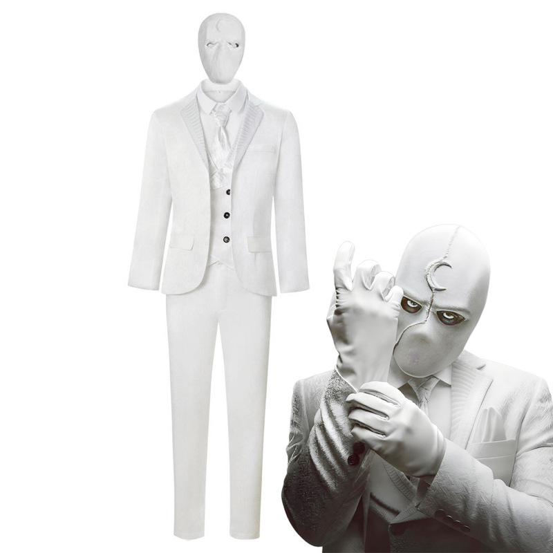 New Movie Moon Knight Cos Suit Full Set Halloween Moon Knight Cosplay Costume New Movie Moon Knight Cos Suit Full Set Halloween Moon Knight Cosplay Costume