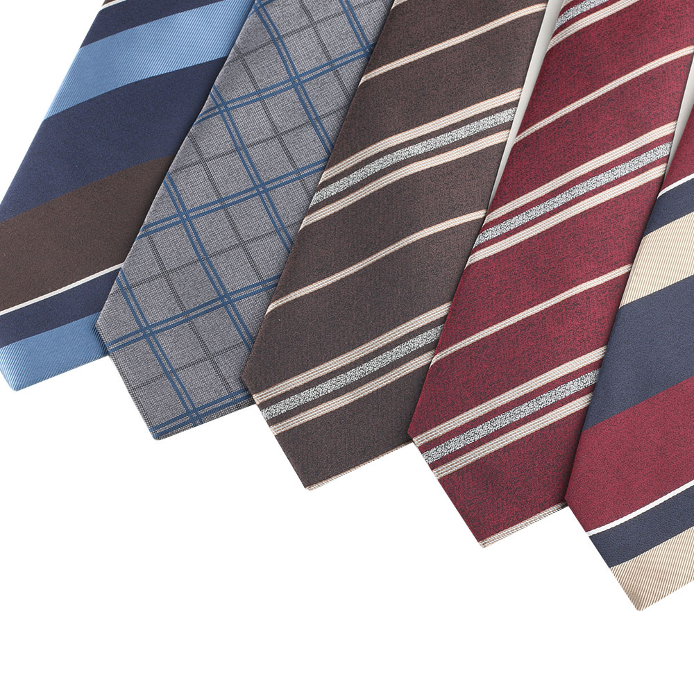Cravatta da uomo a righe caffè stile college coreano casual_voghion.com