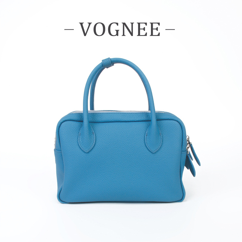 Women’s Genuine Top-Grain Cowhide Boston Bowling Bag, Classic Handbag Crossbody Shoulder Bag - Thumbnail 7