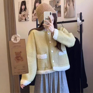 2025 Winter Thick Chanel Style Loose Short Imitation Mink Cashmere Jacket New Women's Fashion Knitted Cardigan