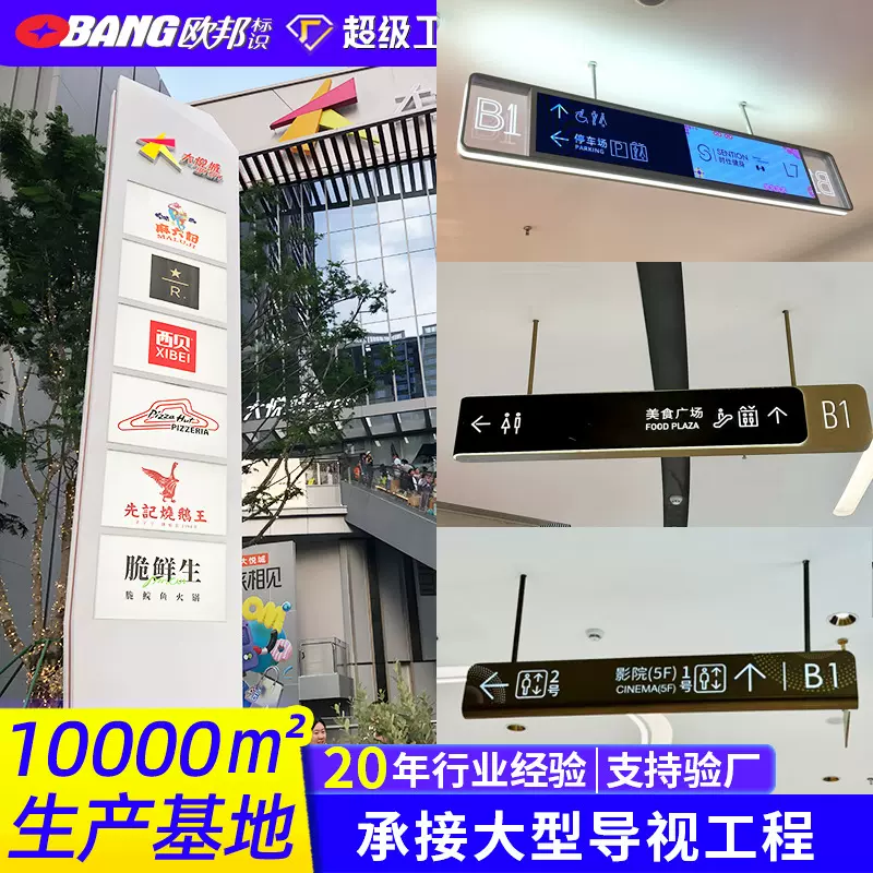 大型精神堡垒商场导视牌指示牌立式标识标牌户外不锈钢广告牌定制