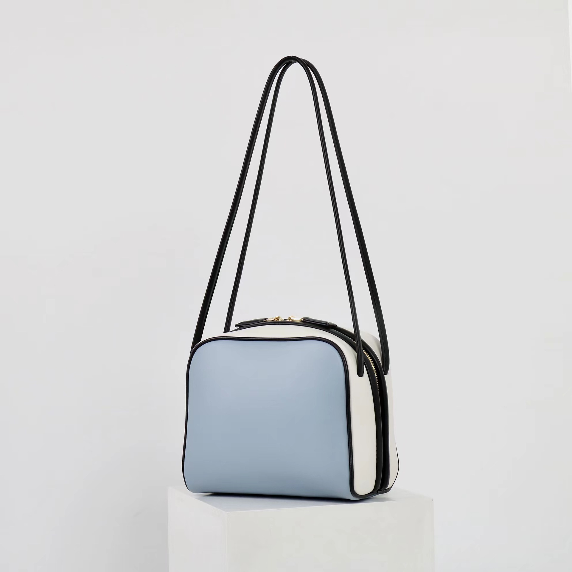 2025 New Fashion Versatile Genuine Leather Small Square Handbag For Women, Trendy Contrast Color Luxury Shoulder Commuter Underarm Bag - Thumbnail 7