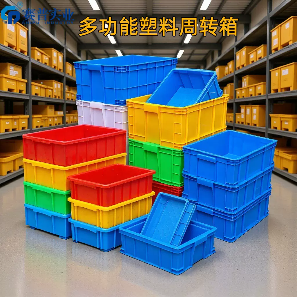 塑料周转箱厚款大号工业风周转箱带盖塑料箱工具胶框eu物流收纳箱