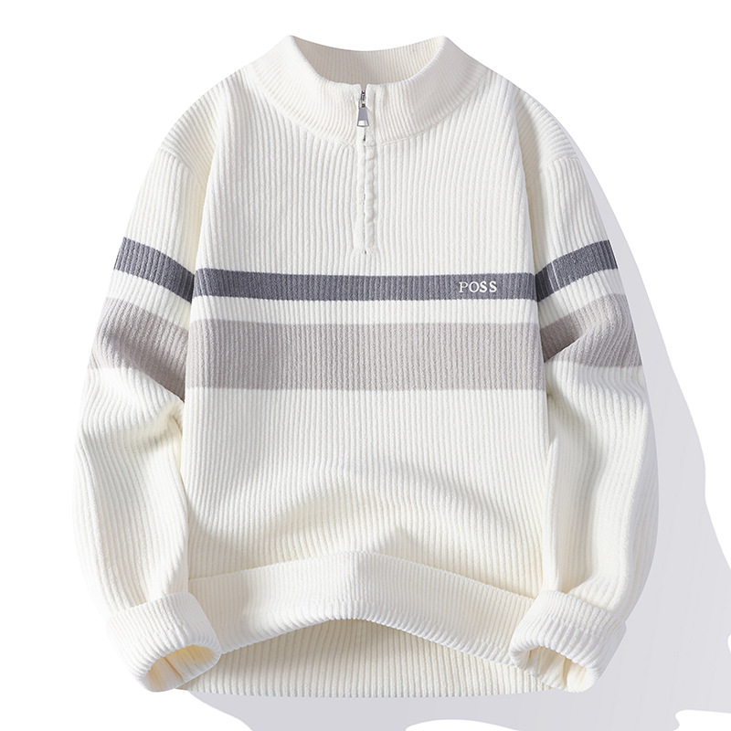 Transfronterizo del sudeste asiático Amazon comercio exterior nuevo producto otoño / invierno 2025 medio cremallera jersey de punto casual para hombre