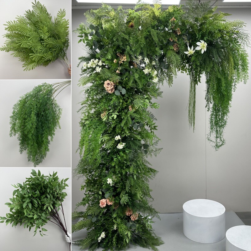 Forest-Style Green Plant Arches, Flower Columns, Wedding Backdrop Decorations, Floral Props, Entrance Window Displays, Artificial Flowers Forest-Style Green Plant Arches, Flower Columns, Wedding Backdrop Decorations, Floral Props, Entrance Window Displays, Artificial Flowers