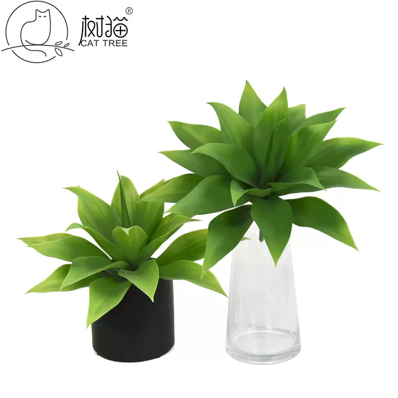 树猫仿真皇冠兰大型多肉植物龙舌兰盆栽客厅装饰大叶剑兰绿植假花