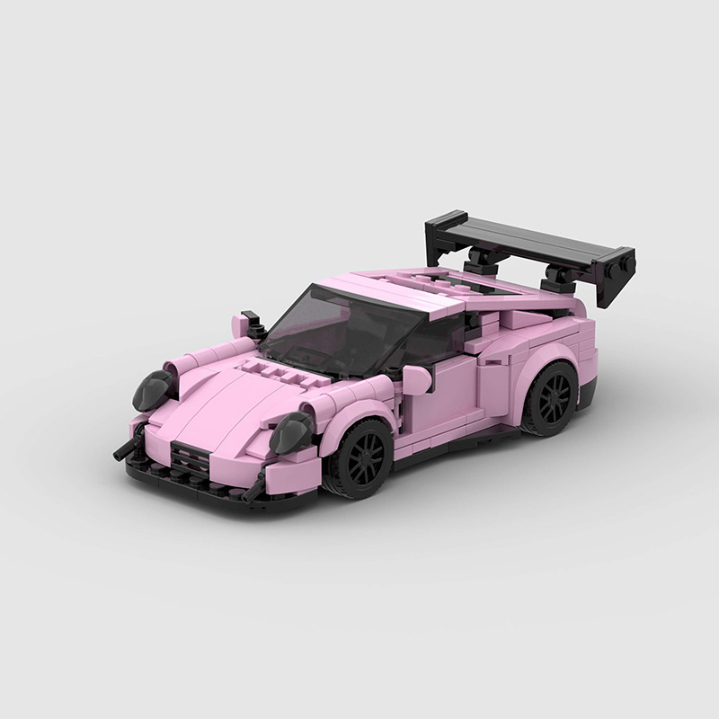 Children's Toy Car Racing Model MOC Building Blocks Compatible with Lego Small Particle Puzzle DIY Foreign Trade GTRS