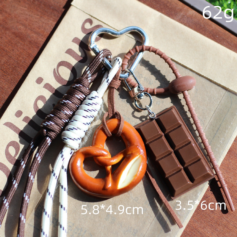 Llavero Colgante para Bolso con Diseño de Comida Realista de PVC