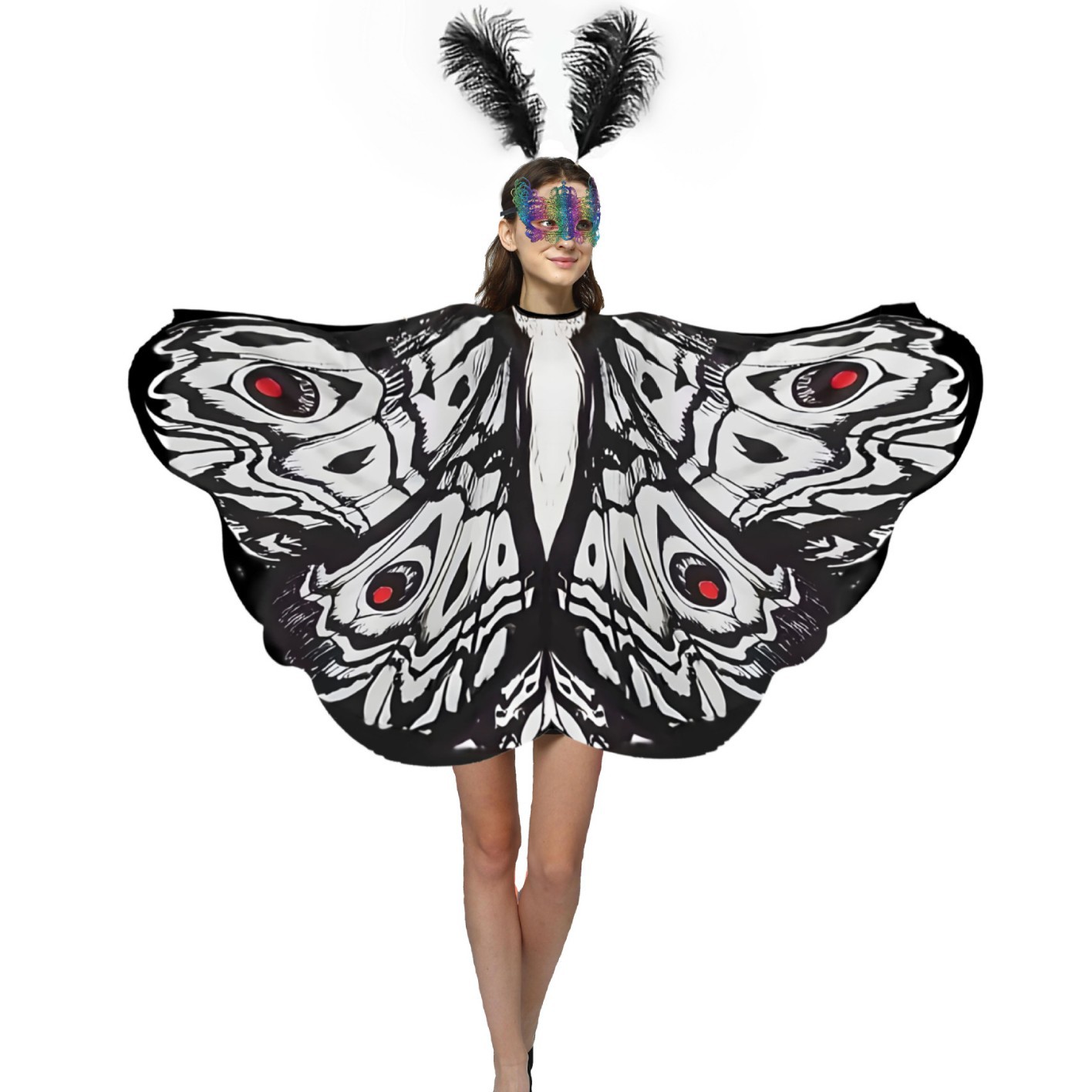 Pullover Moth Butterfly Style Large Shawl New Pendant Shawl European and American Popular Large Shawl Halloween Shawl Wholesale