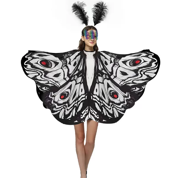 Pullover Moth Butterfly Style Large Shawl New Pendant Shawl European and American Popular Large Shawl Halloween Shawl Wholesale