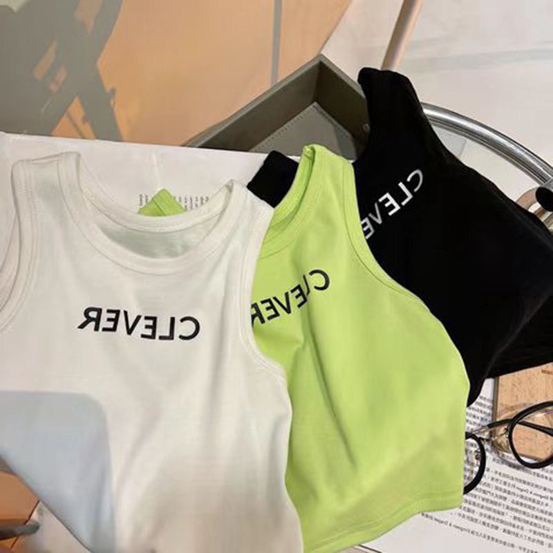 Verano niños y niñas chaleco camisola estilo occidental personalidad de los niños moda Comercio exterior ins letras desgaste interior desgaste exterior superior