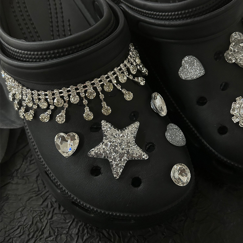 Alloy Material Star, Bear, Heart Shape Pattern Star Bear Heart Shape Shoe Accessories Alloy Slippers Summer Shoe Buckle