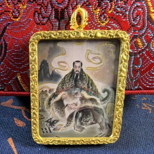 Handmade Gold Nine-Tail Fox Pendant Necklace Phoenix Nine Tang Card Hanging Pendant Nine-Tail Fox Thangka Pendant