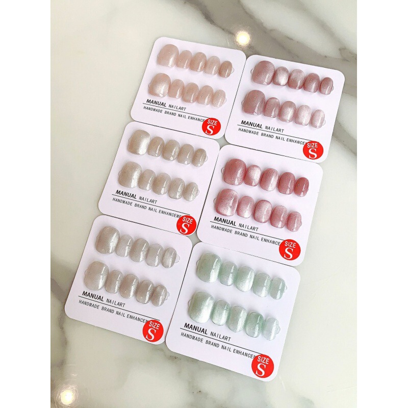 [original Real Shot] Purely Handmade Wearable Nails, Popular Cat-eye Manicure Patches, Finished Summer Fake Nail Patches