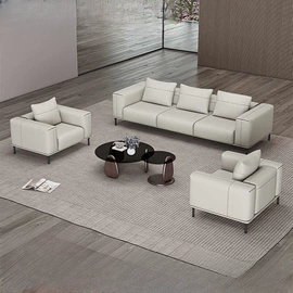 沙发+茶几;皮艺沙发;办公沙发