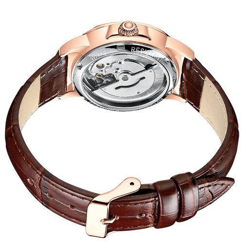 Women's watch fully automatic mechanical watch casual fashion hollow mechanical watch genuine leather waterproof diamond watch for women