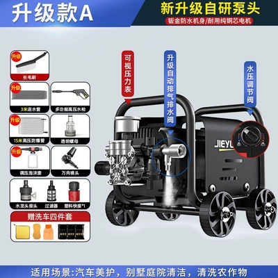 Portable car washer Artifact Water Pump Household 220V - adjustable-pressure-gauge-commercial-waterjet-level-impact