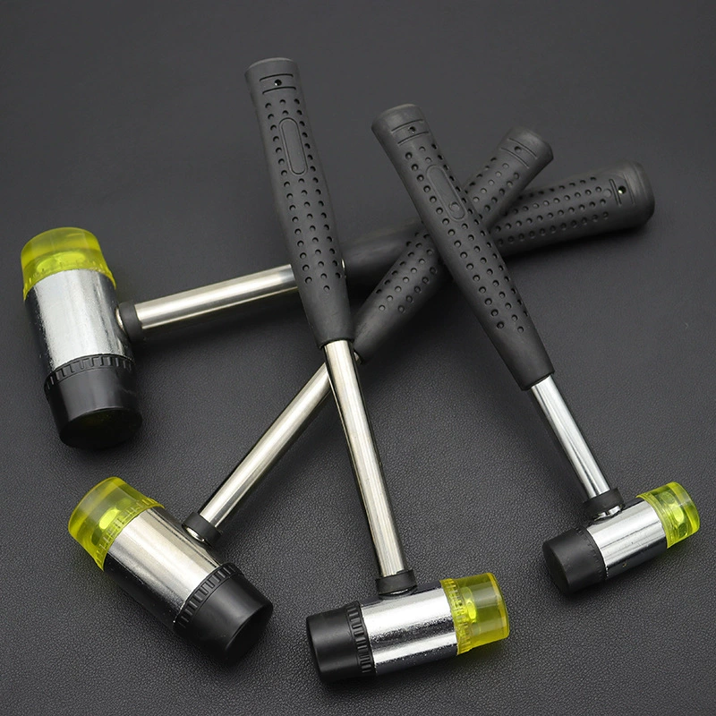 Ручка из стальной трубы резиновый монтажный молоток 25/30/35/40 Сменная головка резиновый молоток кожа Мебель монтажный инструмент