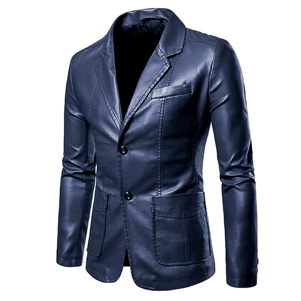 2025 Export Men's Leather Jacket Leather Suit Washed Leather Jacket Men's Amazon Single-Breasted Leather Jacket Youth Jacket